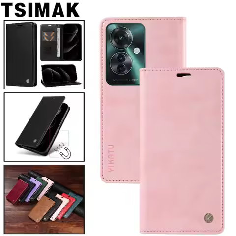 Leather Phone Case For OPPO A40 A40M A60 A80 Reno 10 11 11F 8T 7Z 6Z 5Z 4Z 4 F 5 Lite 4G 5G Magnetic