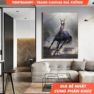 Wall painting, Original Black Horse Painting Horse Abstract Painting Large Canvas Art Horse Art Pain