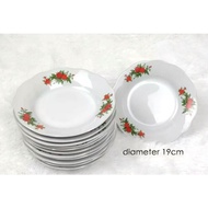 12 PCS 8 lucky parkit rose ceramic plates / dinner plates / 8 inch lucky serving plates