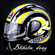 HELM AGV GP 1 R07 SILVER GUN METAL YELLOW - AGV GP1 R07 SINGLE VISOR