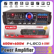 MURAH~Audio Power Amplifier Ampli FLECO SC-111BT / A-501BT / A-22BT / AV-339BT Bass + Echo + Treble