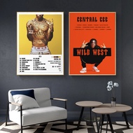 Central Cee Tracklist Rap Music Album Cover Wild West Poster Prints Wall Art Canvas Painting Picture