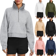 half zip sweatshirt sweatshirt woman Autumn Winter Fleece Jacket - Half-Zip with Stand-Up Collar & P