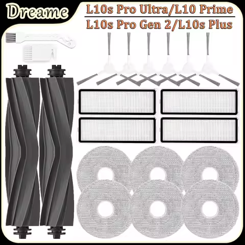 For Dreame L10s Pro Ultra/L10 Prime/L10s Pro Gen 2/L10s Plus Robot Vacuum Accessories Main Brush Fil