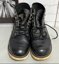 歡迎試穿：RED WING 8165黑色正版紅翅標圓頭鞋靴 MADE IN U.S.A 附贈MINK OIL