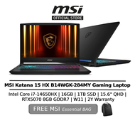 MSI Katana 15 HX B14WGK-284MY (i7-14650HX/16GB/1TB SSD/15.6" QHD 165HZ / NEW RTX5070 8GB GDDR7/ 4-ZO