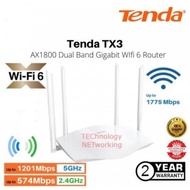 Tenda TX3 - AX1800 Dual Band Gigabit Wi-Fi 6 Router TX 3 AX 1800