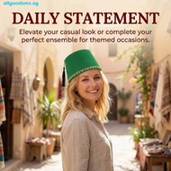 ALLGOODS Felt Fez Cap, Breathable Red Color Tarboosh Fez Hat, Costume Accessories Moroccan Hat Ottom