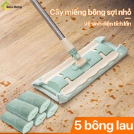Minh BUNA Village Mop With 30 Degree Rotating Head, Microfiber Mop Easy To Clean Every Corner