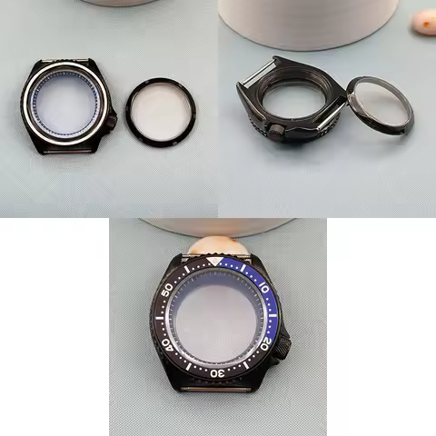 42mm SKX007 Watch Case Bilayer Flat Sapphire Glass Fit for NH35 NH36 4R 7S Movement 28.5mm Dial Tran
