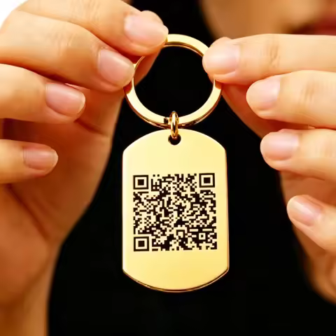Customized Engraved QR Code Keychain, Personalized Laser Engraved QR Code Keychain, Custom Scanable 