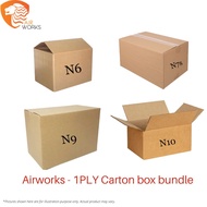 8 Carton box bundle 1Ply ( N6 x 2, N7S x 2, N9 x 2, N10 x2) Strong single flute design