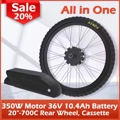 36v 10.4Ah Battery 20“ 24" 26" 27.5" 29" 700C Electric Rear Wheel E BikeKits 40km/h 350W Full wirele