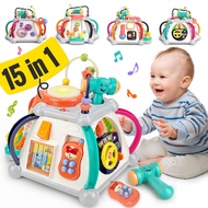 BABYFUNY 1 Year Old Boy Toys Birthday Gift, 15-in-1 Activity Cube Toys for 1 Year Old Boy Baby Toys 