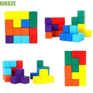 KIKO2E Soma Cube Toys, Colorful Wooden Intelligence Development Toy, Creative Sensory Toys Education