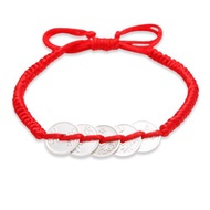 【童樂繪金飾】兒童純銀紅繩手鍊 五帝錢 (彌月銀飾 滿月禮 足銀)