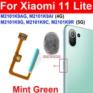 เซ็นเซอร์ลายนิ้วมือสายเคเบิลยืดหยุ่นกับปุ่มเปิดปิดสำหรับ Xiaomi Mi 11 Lite M2101K9AG Mi 11 Lite 5G M2101K9G