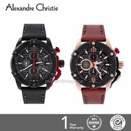 ORIGINAL ALEXANDRE CHRISTIE AC6613 Chronograph Leather Strap Men's Watch 