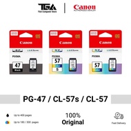 Canon PG-47 Black / CL-57s Color / CL-57 Color Ink Cartridge [Original] Ink Printer Canon E410 / E470 / E3370 / E4270 / E4570