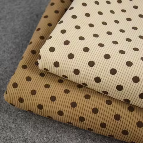 148x50cm Polka Dot Thick Elastic Corduroy Fabric for Skirts, Pants, Cotton Clothes, Coats, Children'