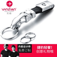 Denmark Vanlemn Jaguar Keychain Small Car Pendant Creative Genuine Leather Car Stainless Steel Keych