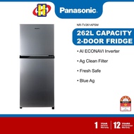 Panasonic Refrigerator (262L) Inverter Blue Ag The Fresh Safe Sleek Design 2-Door Fridge NR-TV261APSM