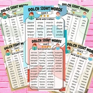 DOLCH SIGHT WORDS 6PCS LAMINATED