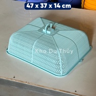 Rectangular table cage size 47 x 37 x 14 cm in blue, green, red with lid to hold many dishes made of
