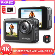 AKASO Brave 7 LE 4K30FPS 20MP WiFi Actionกล้องที่มีหน้าจอสัมผัสVlogกล้องEIS 2.0 การควบคุมระยะไกล 131 ฟุตกล้องใต้น้ำ