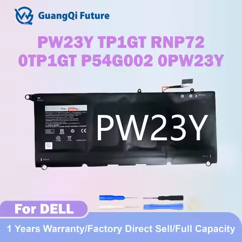 PW23Y 60Wh New Laptop Battery Replacement TP1GT RNP72 0RNP72 0TP1GT for Dell XPS 13 9360 13-9360-D16