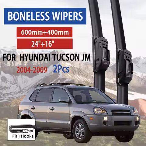 For Hyundai Tucson JM 2004-2009 Car Front Wiper U-Shape Soft Rubber Boneless Wiper HD Silent Durable