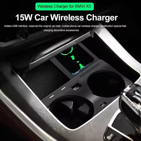 15W Car wireless charger For Bmw X5 X5M X6 X6M X7 G05 G06 G07 2019-2022 phone charging mobile holder