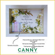 FRAME KAYU MAS KAHWIN  FRAME DUIT HANTARAN / FLOWER FRAME FOR DIY WITH FRONT MIRROR