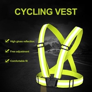 Highlight Reflective Straps Night Running Riding Clothing Vest Adjustable Safety Vest Elastic B6t9