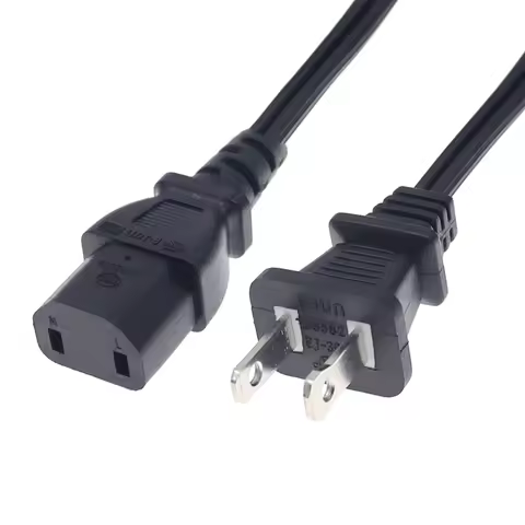 Universal 2-Prong Polarized Male to IEC C17 Female Extension Cord 1.5m Power Replacement Cable for S