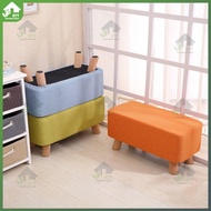 Sofa Stool Solid Wood Rectangular Shoe Stool Low Stool Fabric Long Stool Foyer Stool Footstool Bed E