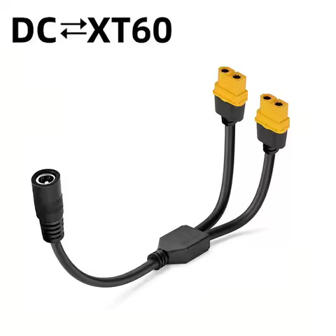 1 to 2 XT60 to DC Adapter Cable DC 5521 to Dual XT60 Plug Y Splitter Power Cord For Car Battery FPV