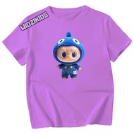 Labubu Fish Short Sleeve Kids T-Shirt Free Name