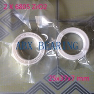 U2pcs/lot 6805 61805 full ZrO2 ceramic deep groove ball bearing 25x37x7mm bike bearing,MTB bicycle b