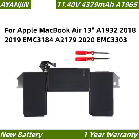 A1965 11.40V 49.9Whr/4379mAh Laptop Battery For Apple MacBook Air 13" A1932 2018 2019 EMC3184 A2179 