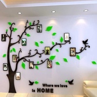 Interior point acrylic mirror deco sticker tree picture frame/black green