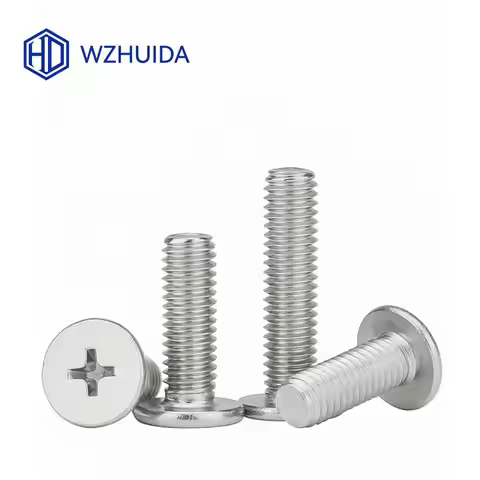 M1.4 M1.6 M2 M2.5 M3 M4 M5 M6 M8 CM Cross Phillips Ultra Thin Super Low Flat Head Screw Bolt A2-70 3