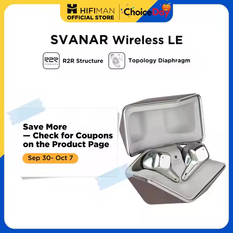 HIFIMAN SVANAR Wireless LE Noise Cancelling Bluetooth in-Ear Hi-Fi Earphones with Hymalaya DAC, Topo