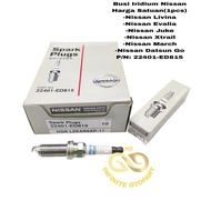 IRIDIUM SPARK PLUG 1PC NISSAN LIVINA EVALIA JUKE XTRAIL MARCH DATSUN GO UNIT 22401-ED815