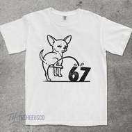 Chihuahua Peeing On 67 Shirt - Funny Six Seven Meme Parody Tee - Comfort Colors® Vintage Graphic T-S