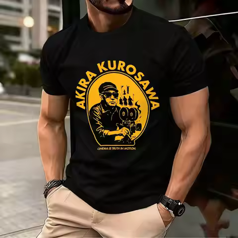 Man T Shirt Akira Kurosawa Cinema Is Truth T-Shirts Hipster Summer Tee Shirt Aesthetic Pure Cotton C