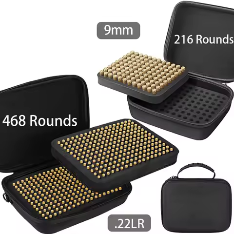 .223 9mm .22LR Box Ammo Pouch 108/216/468 Rounds Ammunition Box Bullet Holder Bag Cartridge Storage 