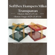 Hampers Box 17x17 Transparent Mica Box/ Mica tart Box/ Colored Softbox/