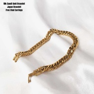 18k Saudi Gold Original Bracelet For Women and Men Light Weight Chain JAPAN DOUBLE CLIP Non Faded 8 