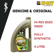 HI-REV 8020 Fully Synthetic Engine Oil Motor Oil Lubricant Minyak Hitam 0W-20 4L